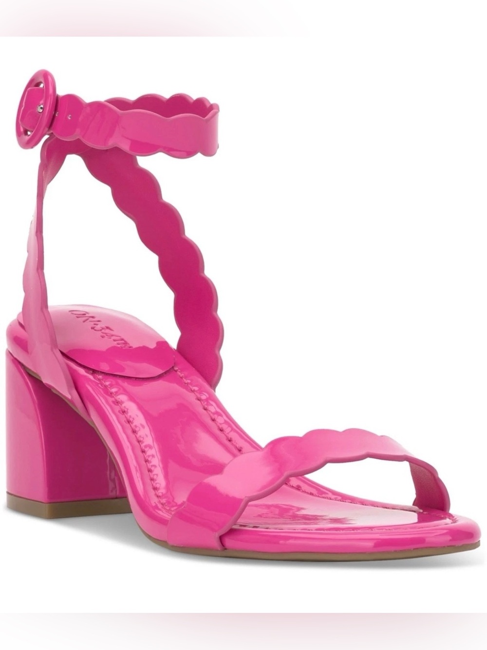 On 34th Women's Pathina Scalloped Block Heel Sandals - Fuchsia